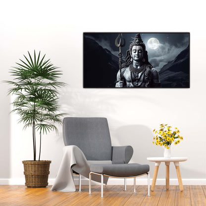 Silent Strength: Shiva in the Himalayas Canvas Wall Art