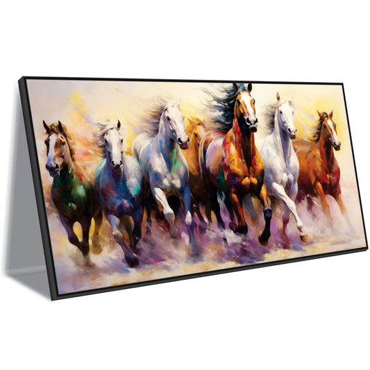 Seven horse running art Canvas Print Wall Painting