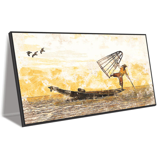 Abstract boating view Canvas Print Wall Painting