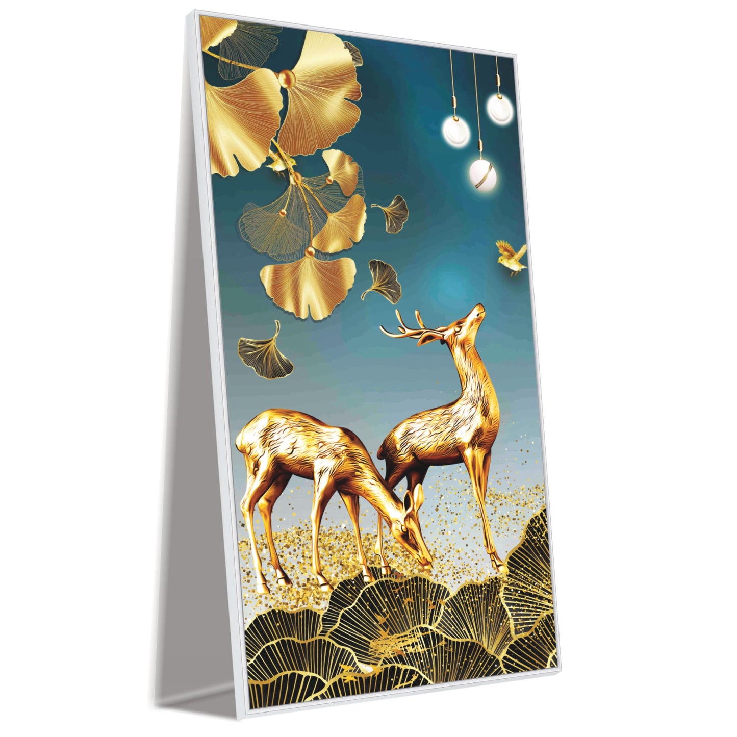 Golden deer Canvas art Print Wall Painting