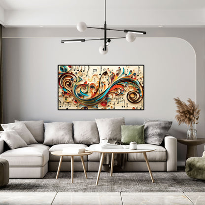 3D Quilling Music Canvas Print Wall Painting