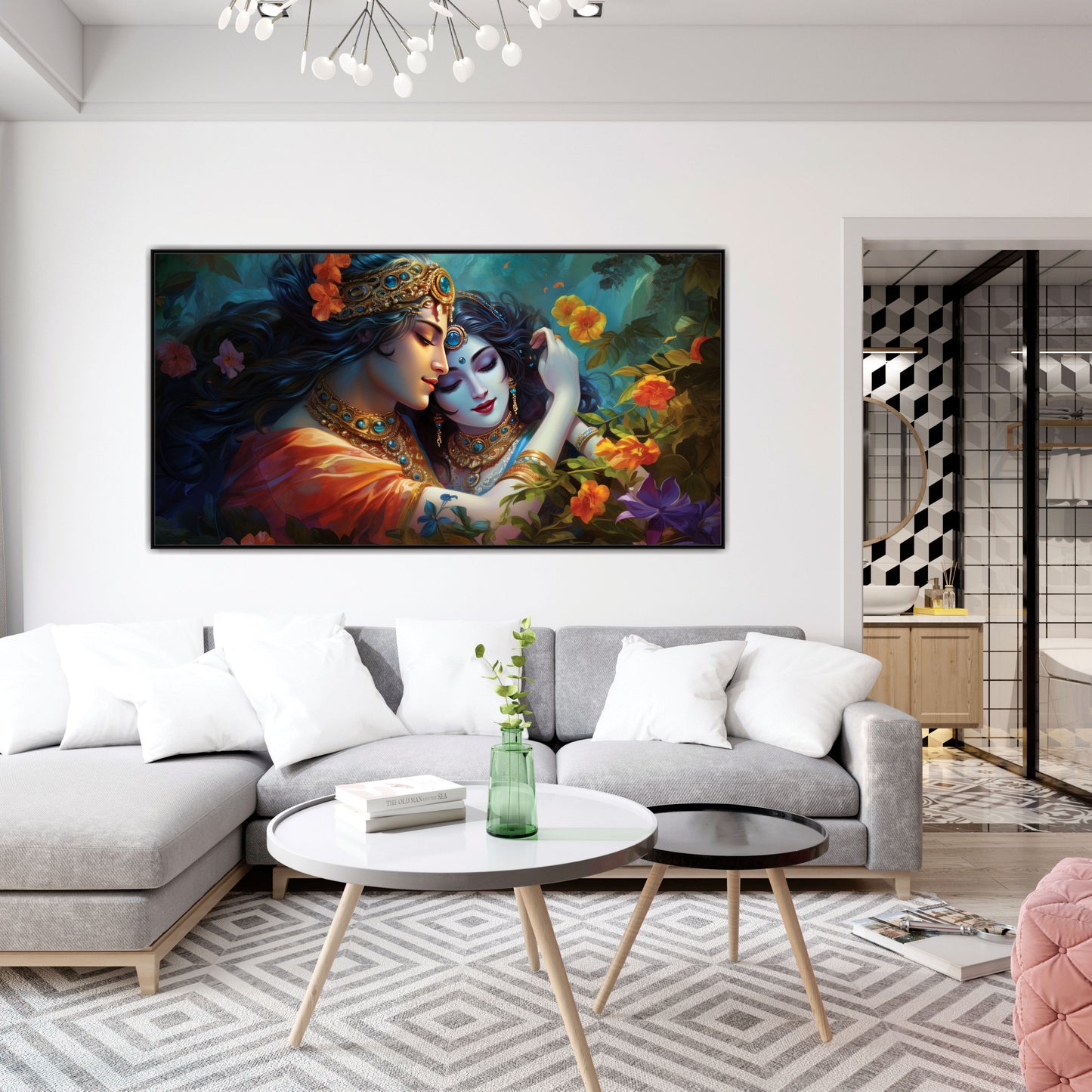 Radha Krishna beautiful art Canvas Wall Painting