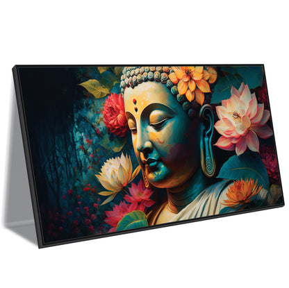 Buddha Among Blossoms Canvas Wall Art