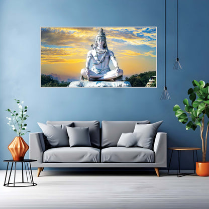 Tranquil Divinity: Shiva in Meditation Canvas Wall Art