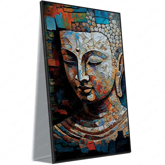 Divine Buddha Serenity in Modern Abstract Canvas Wall Art