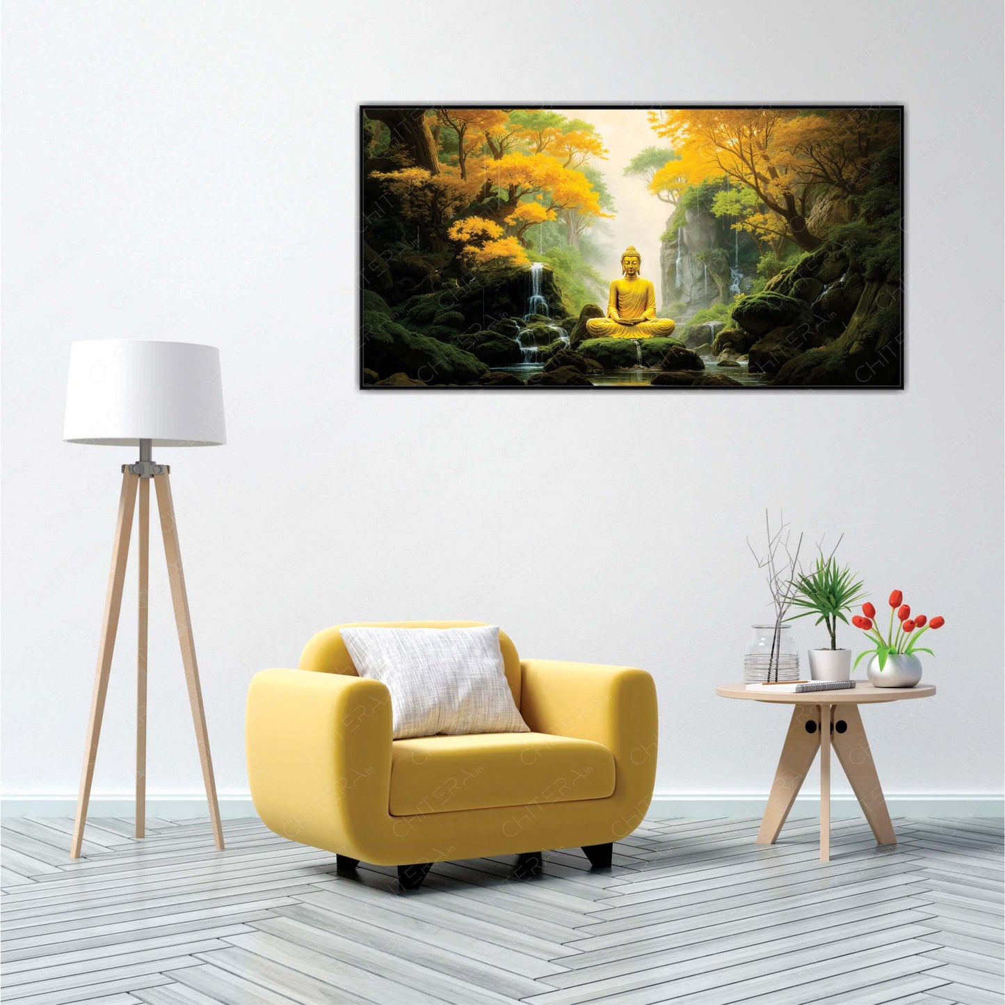 Nature’s Calm with Buddha’s Grace Canvas Wall Art