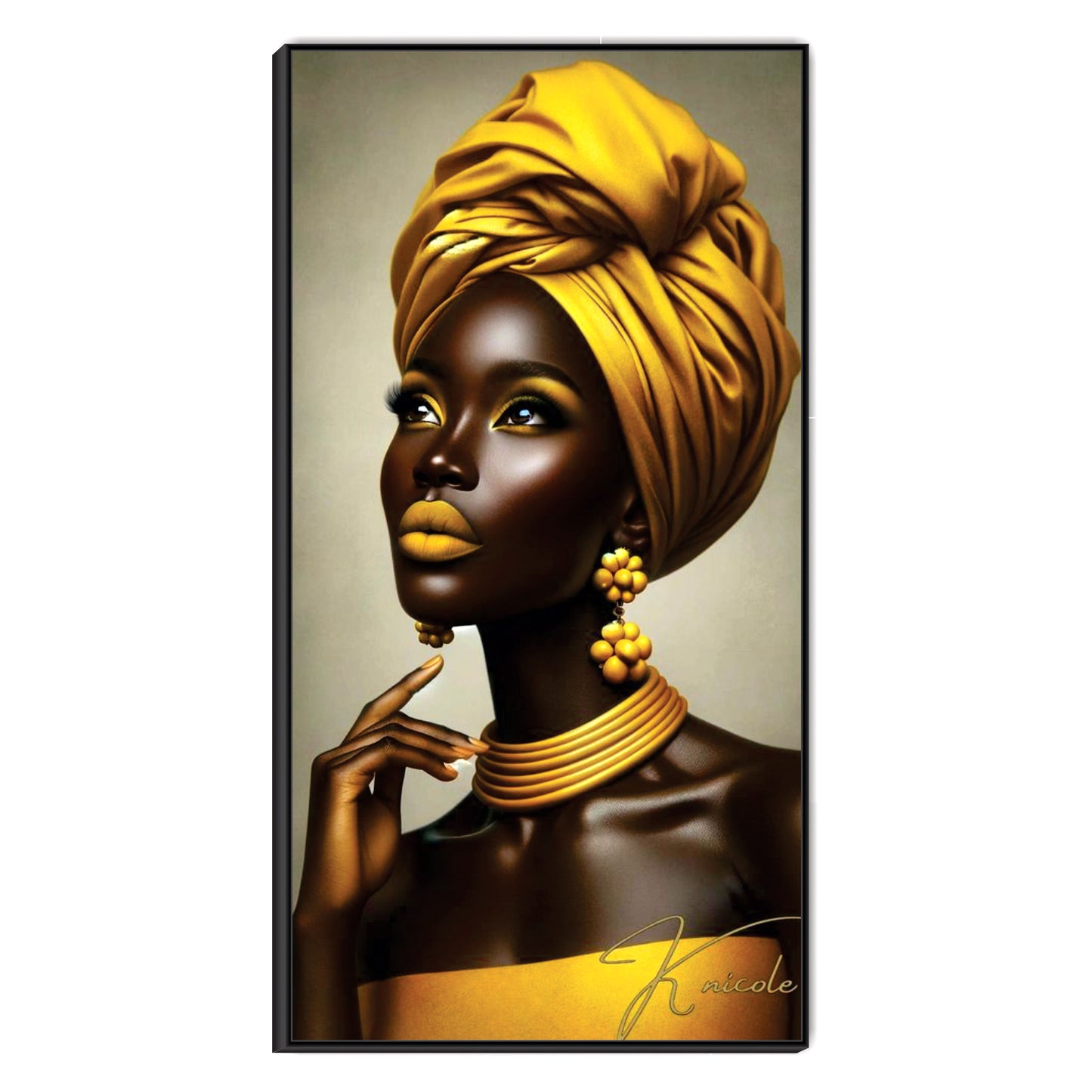 Gold textured woman Canvas Art Wall Painting