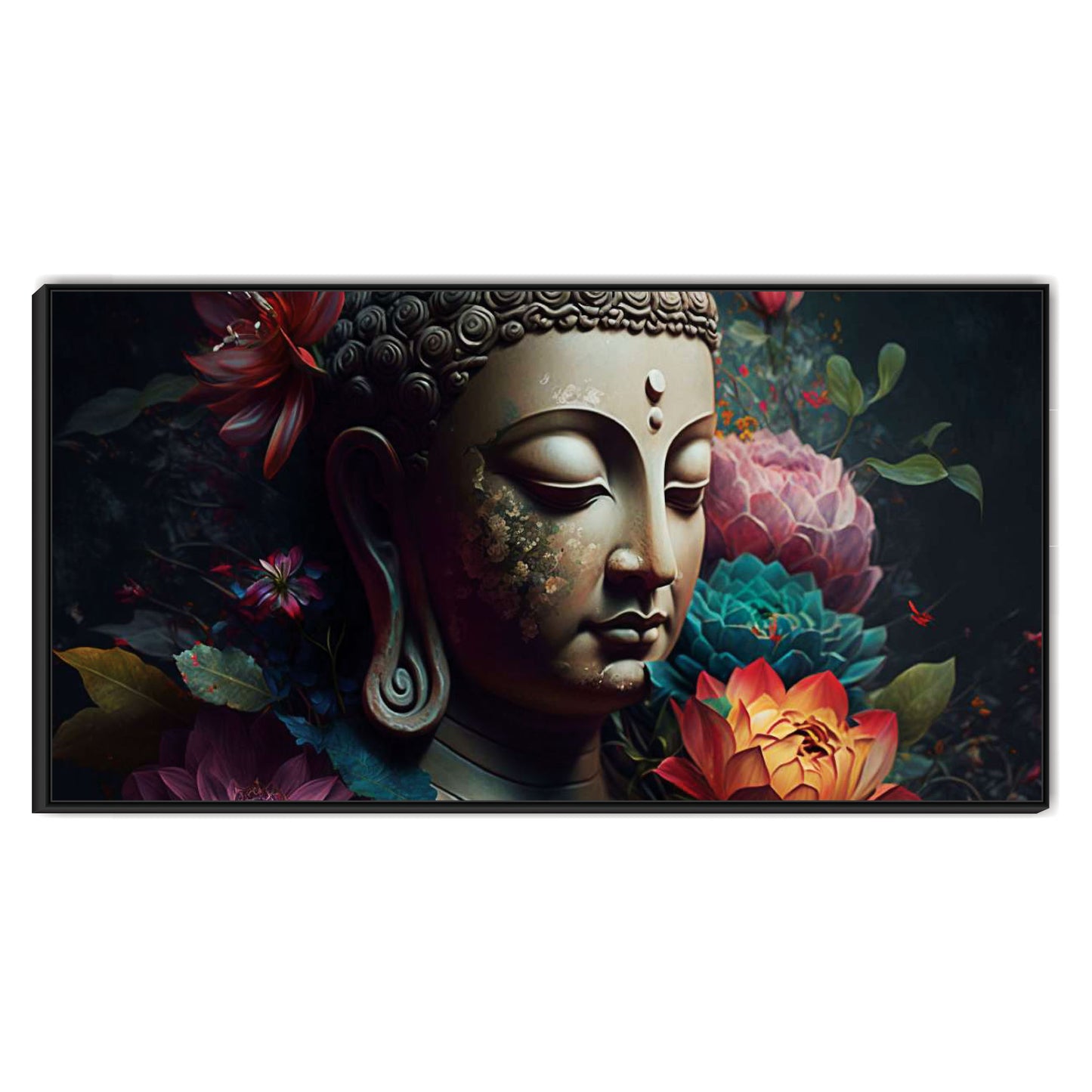 3D Flower Buddha Canvas Art Canvas Print Wall Painting