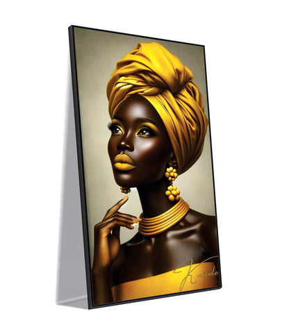 Gold textured woman Canvas Art Wall Painting