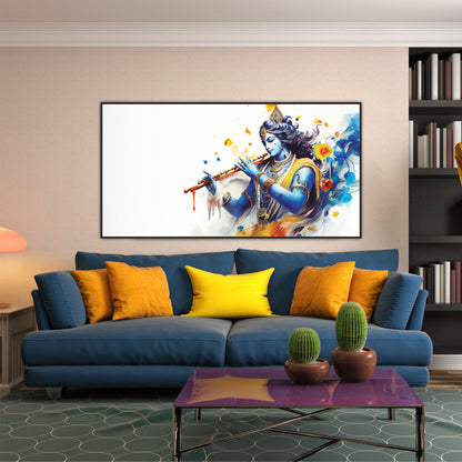 Krishna Flute Wall Canvas Painting