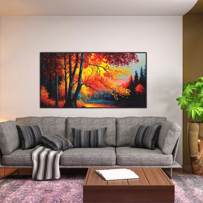 3D Tree Sunset Painting art Canvas Print Wall Painting