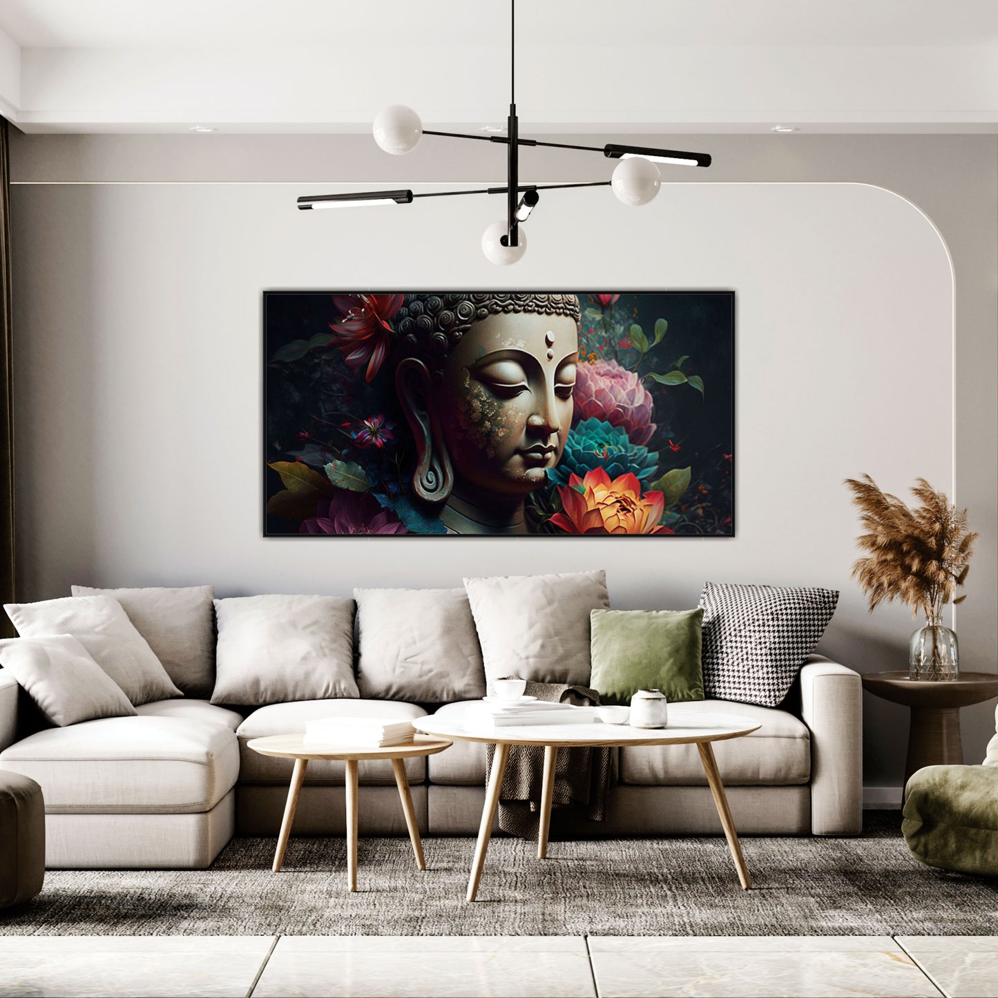 3D Flower Buddha Canvas Art Canvas Print Wall Painting