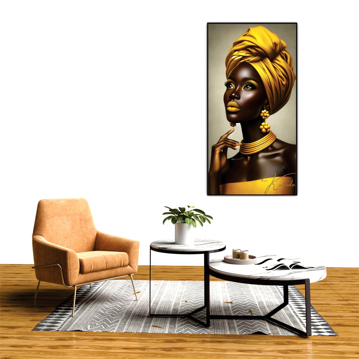 Gold textured woman Canvas Art Wall Painting