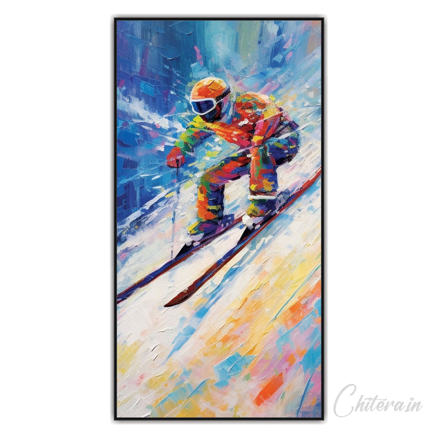 Skier Painting Canvas Art Wall Painting