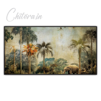 Forest elephant wild life Landscape Canvas Art