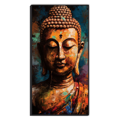 Lord Buddha Gold Textured Canvas Art