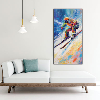 Skier Painting Canvas Art Wall Painting