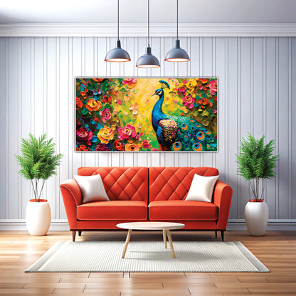 3D Peacock Canvas art Print Wall Painting