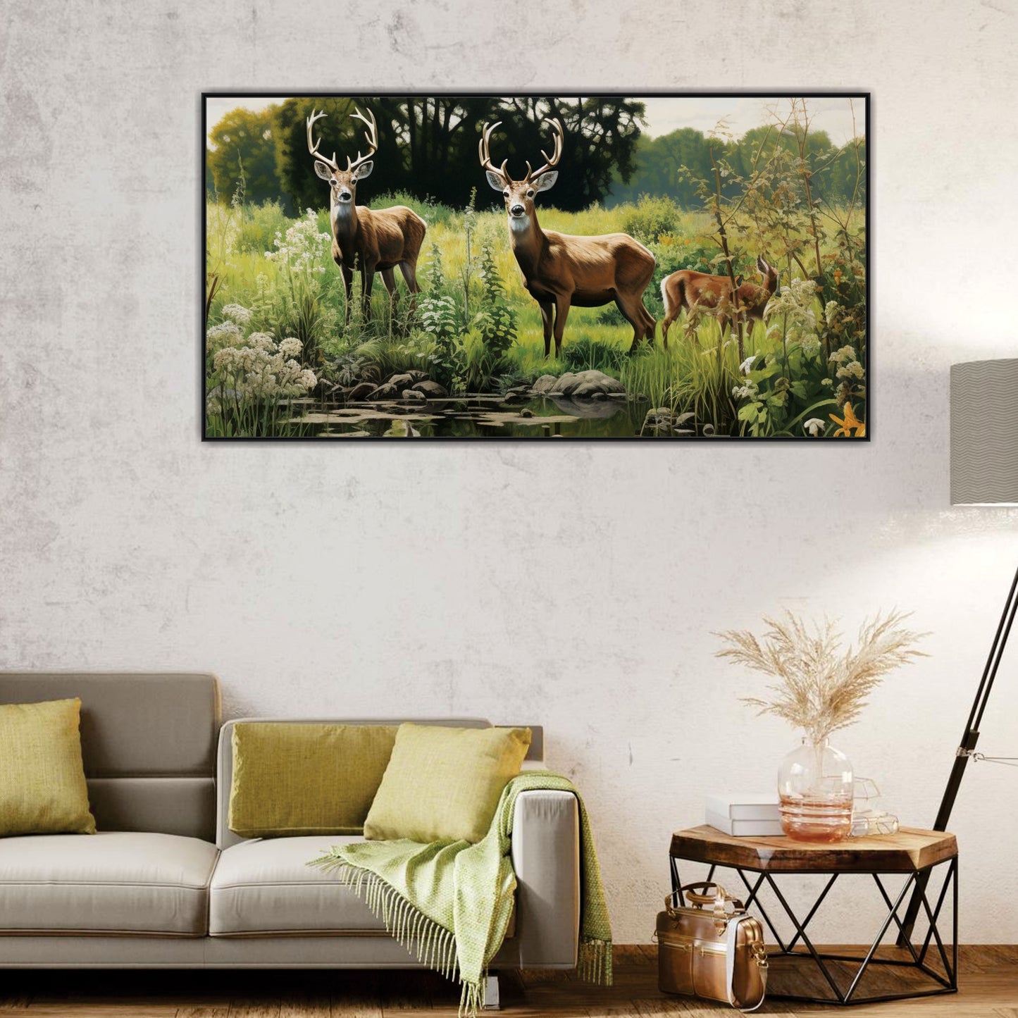 Forest deer Canvas art Print Wall Painting