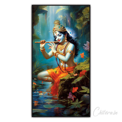 Krishna flute Canvas Art Wall Painting