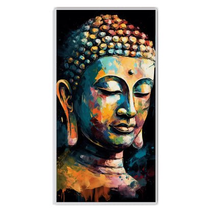 Floral Textured Buddha Canvas Art