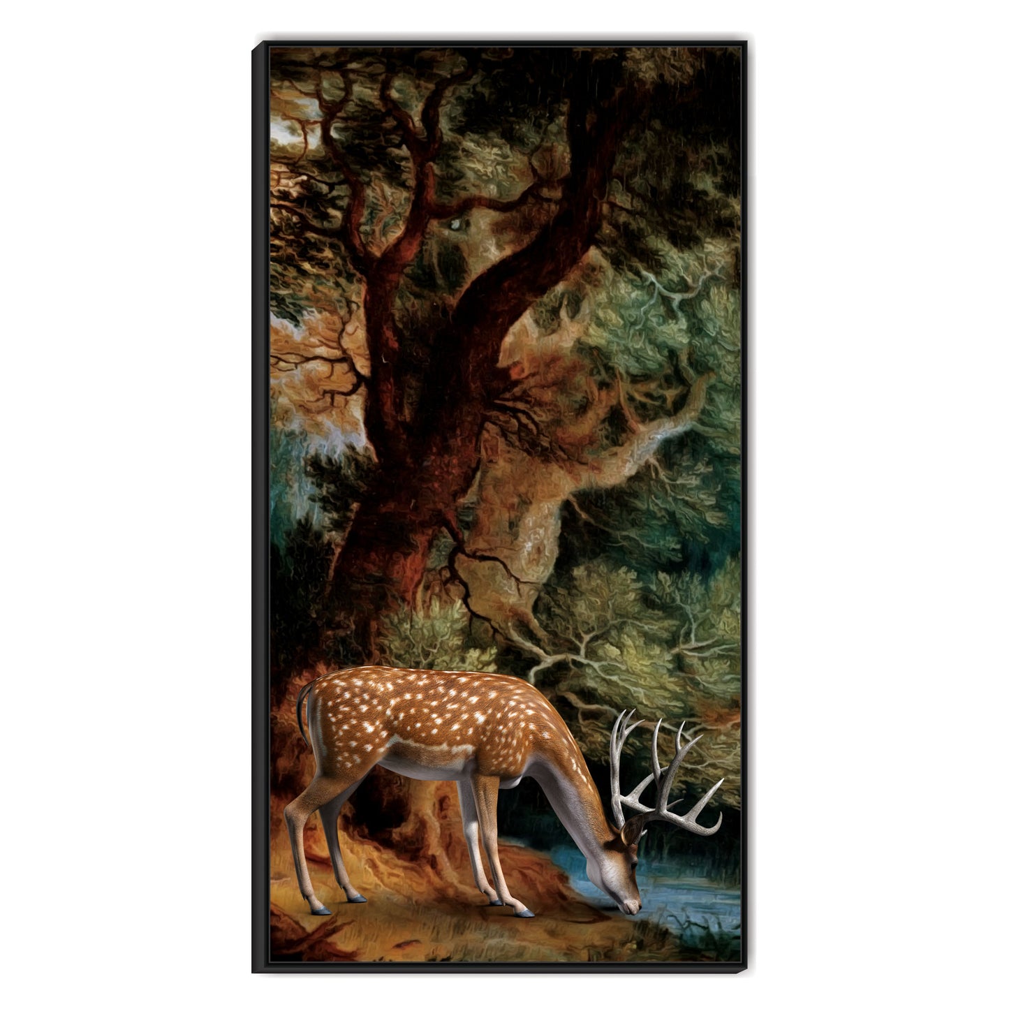 Forest deer Canvas art Print Wall Painting