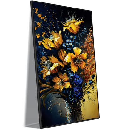 Bouquet Wildflowers Yellow Watercolor Canvas Print Wall Painting