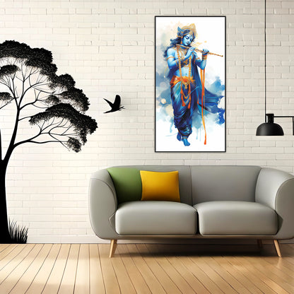 Krishna Flute Wall Canvas Painting