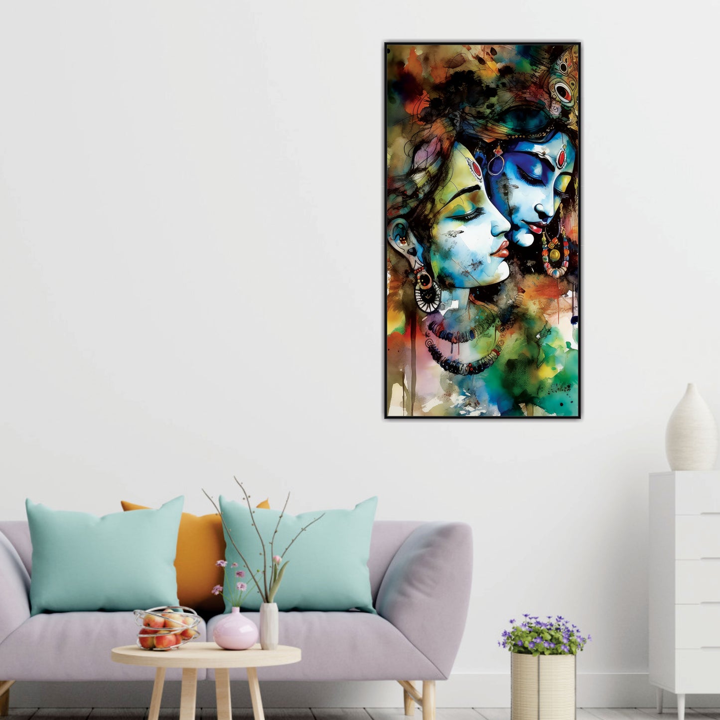 Radha Krishna Wall Canvas Painting