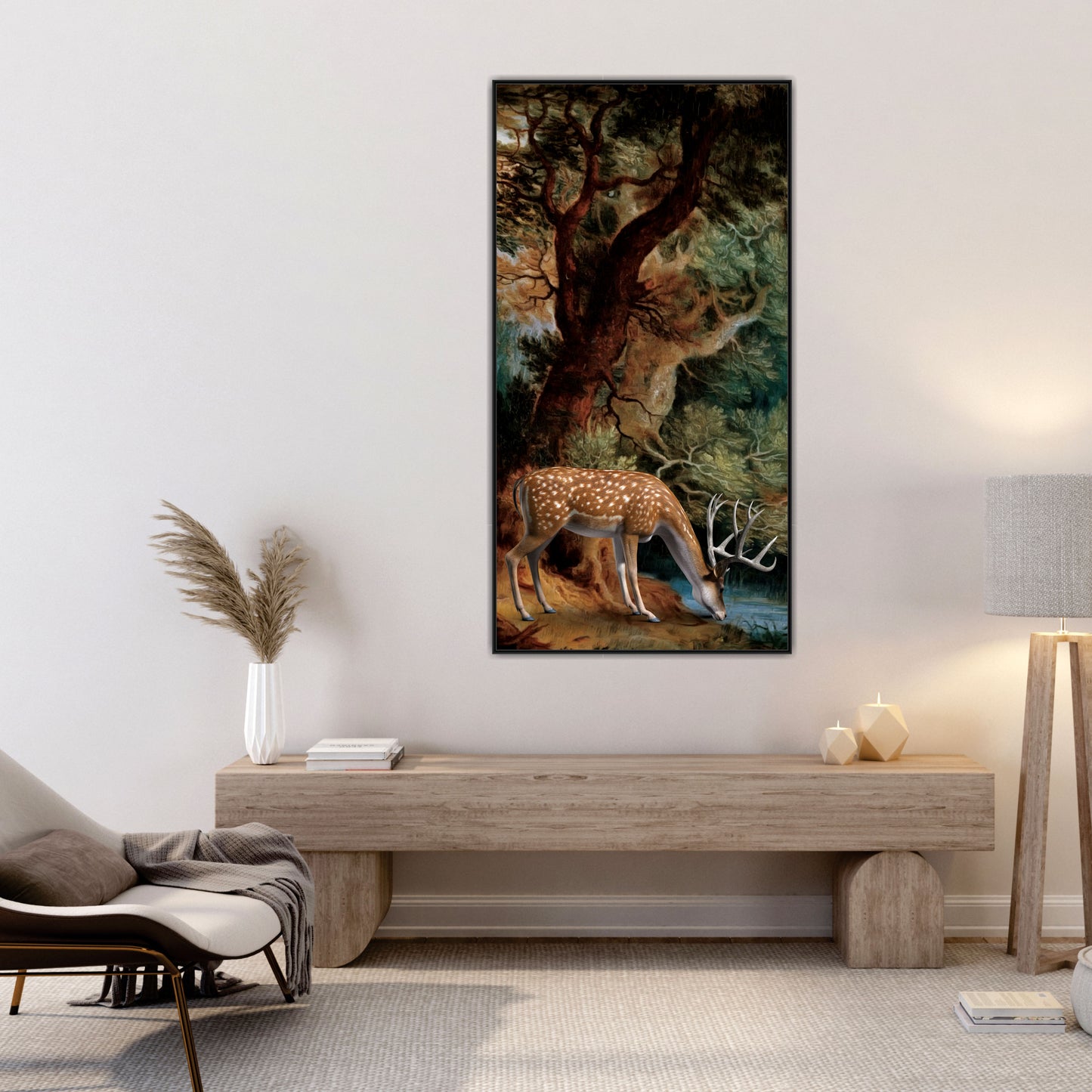 Forest deer Canvas art Print Wall Painting