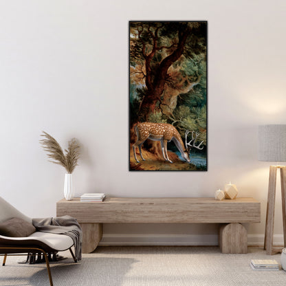 Forest deer Canvas art Print Wall Painting