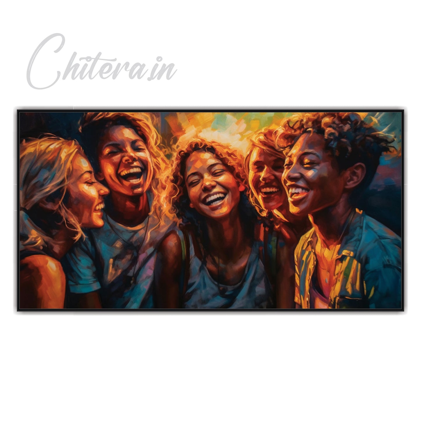 Group of Friends Vibing Landscape Canvas Art