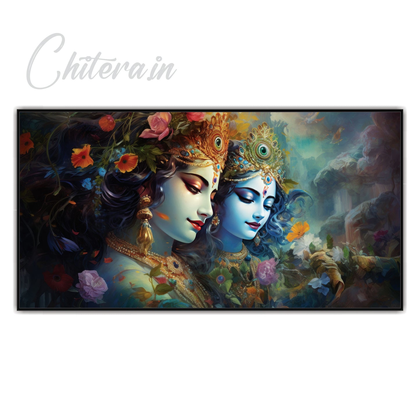 Radha krishna beautiful art Canvas Wall Painting