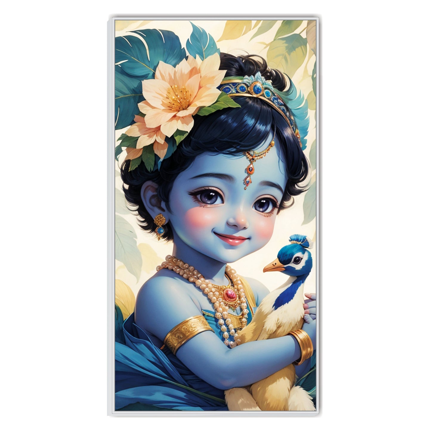 Little Krishna Beautiful Canvas Art Wall Painting