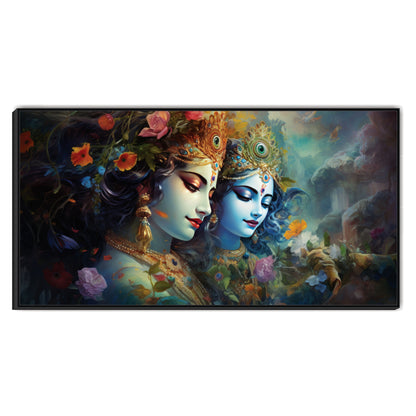 Radha krishna beautiful art Canvas Wall Painting