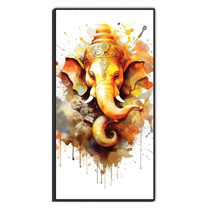 3D Flowers Ganesha Canvas Art