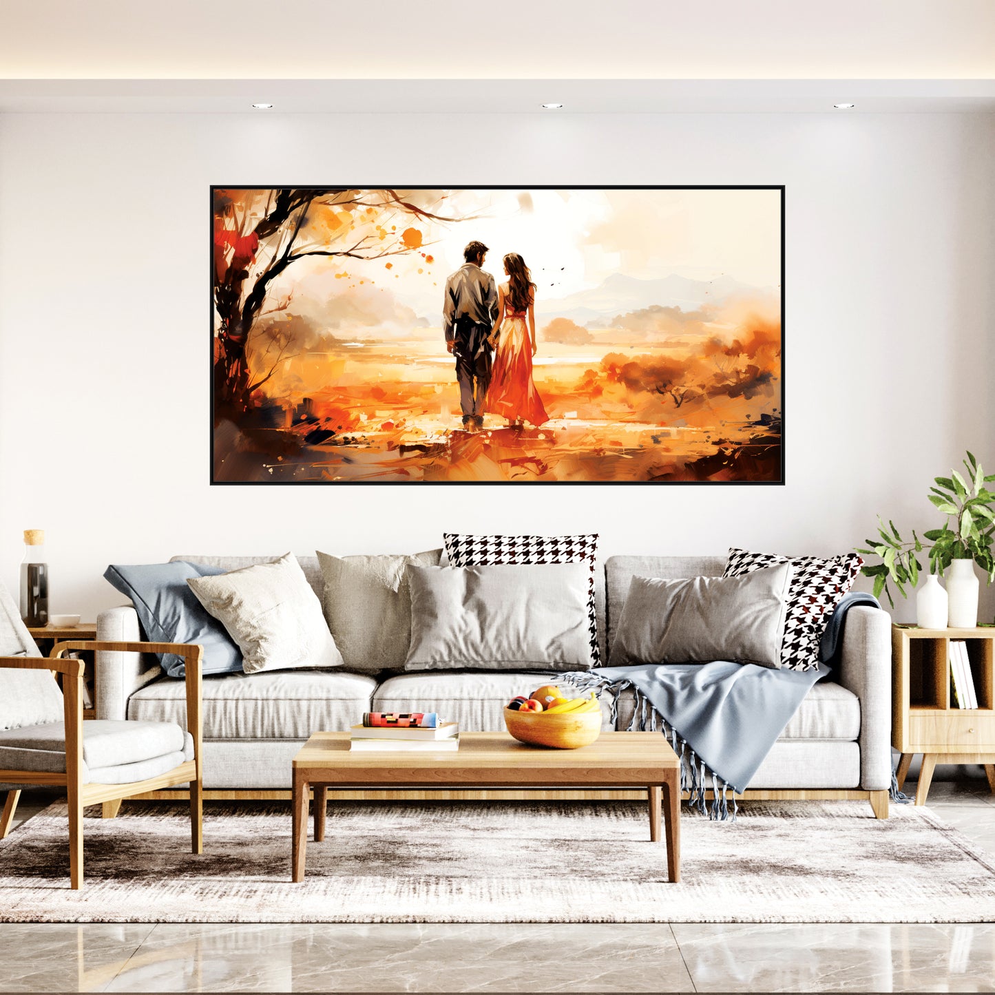 Couple Painting Art Canvas Print Wall Painting