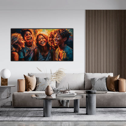 Group of Friends Vibing Landscape Canvas Art