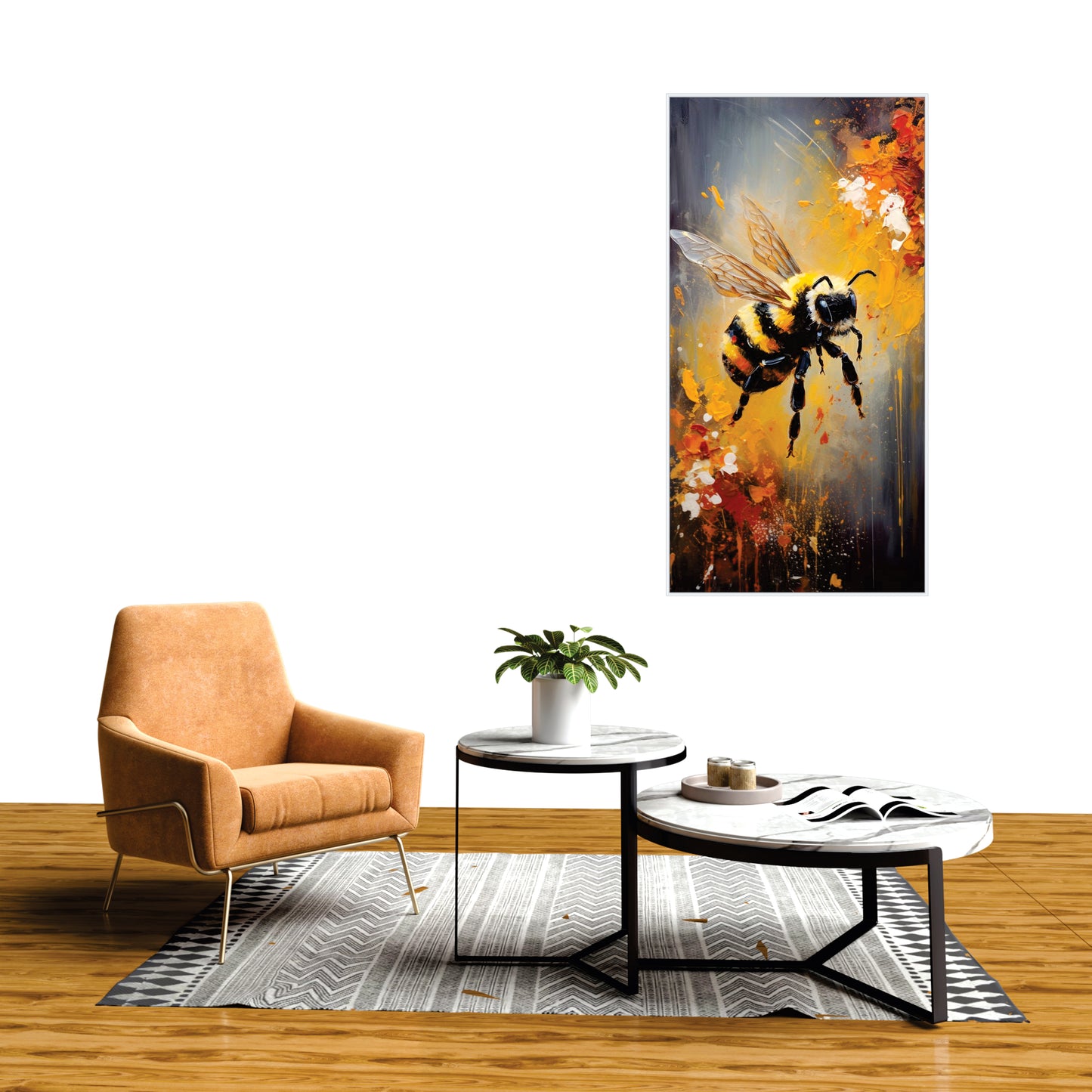 Colorful Painting of a bumblebee Canvas Wall Painting