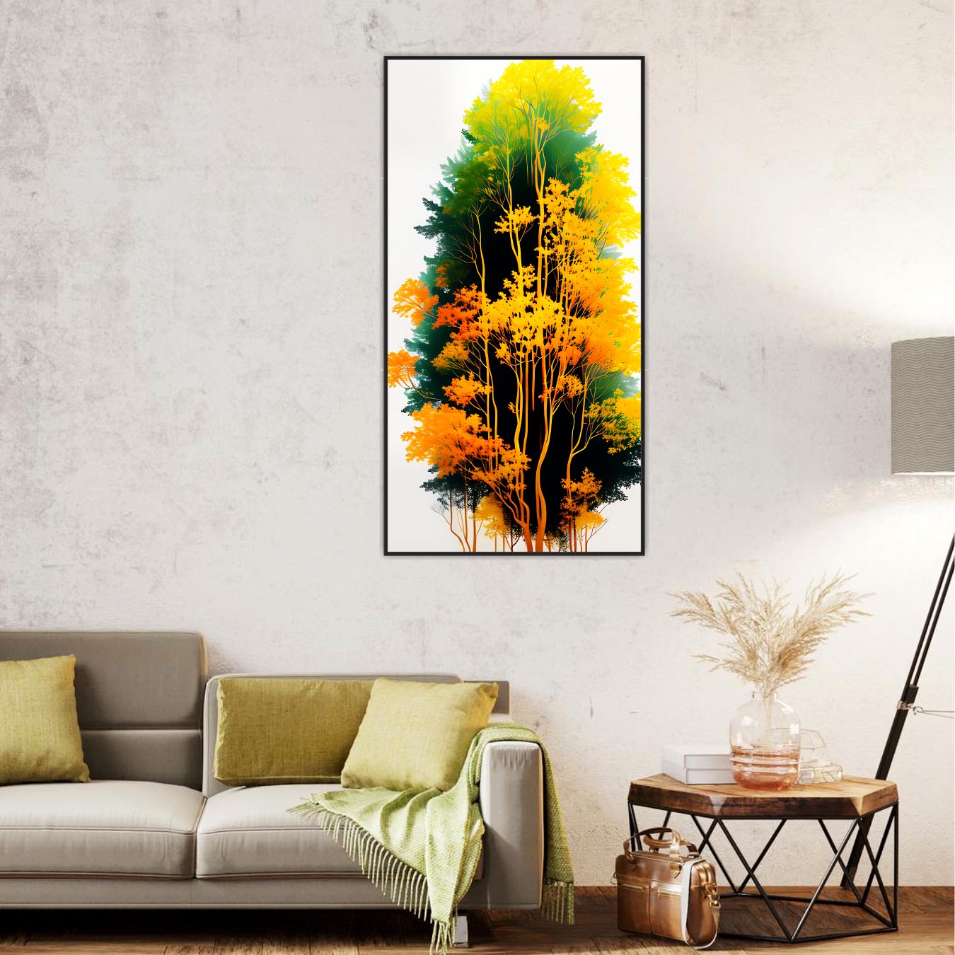 3D Tree leaves art Canvas Print Wall Painting