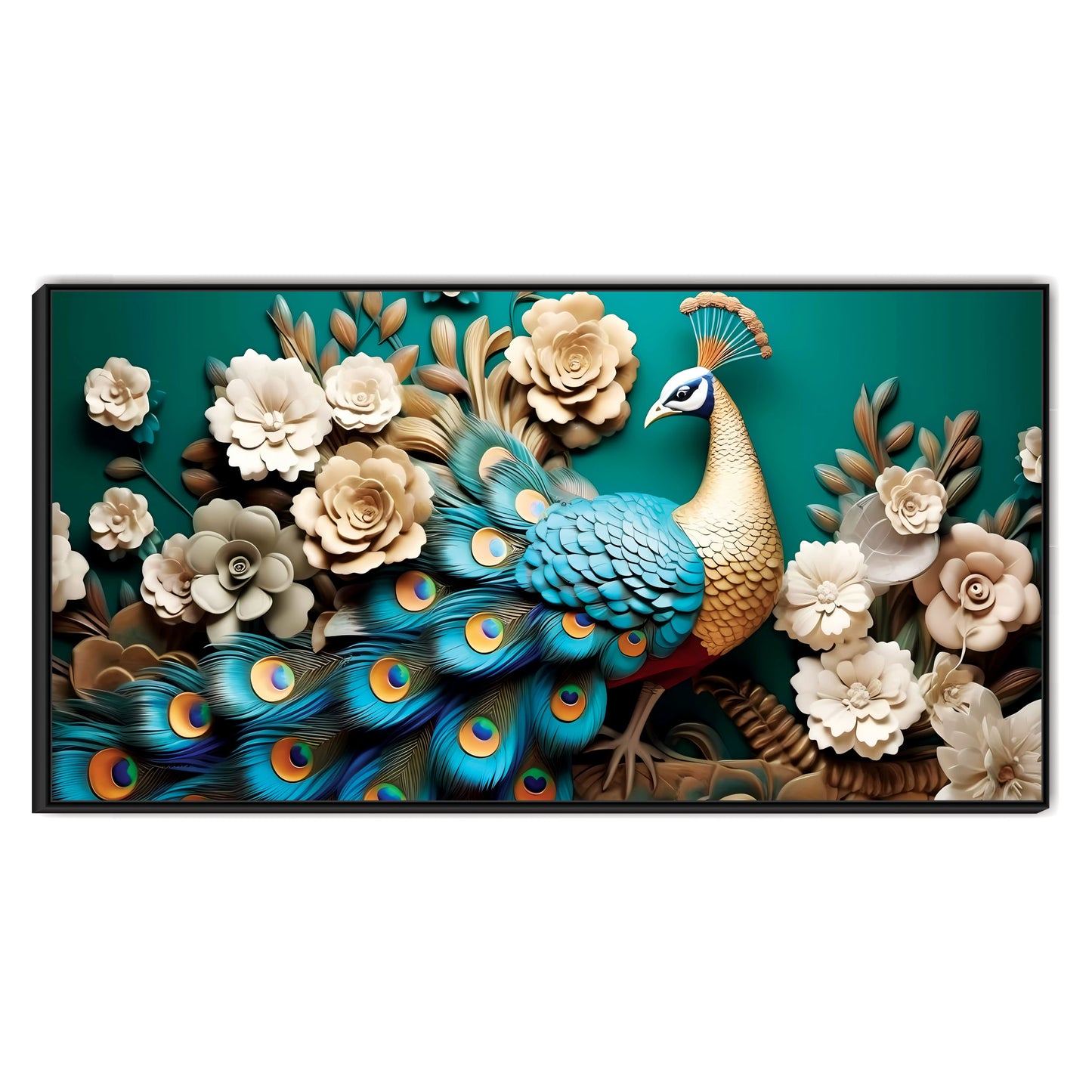 3D peacock Canvas art Print Wall Painting