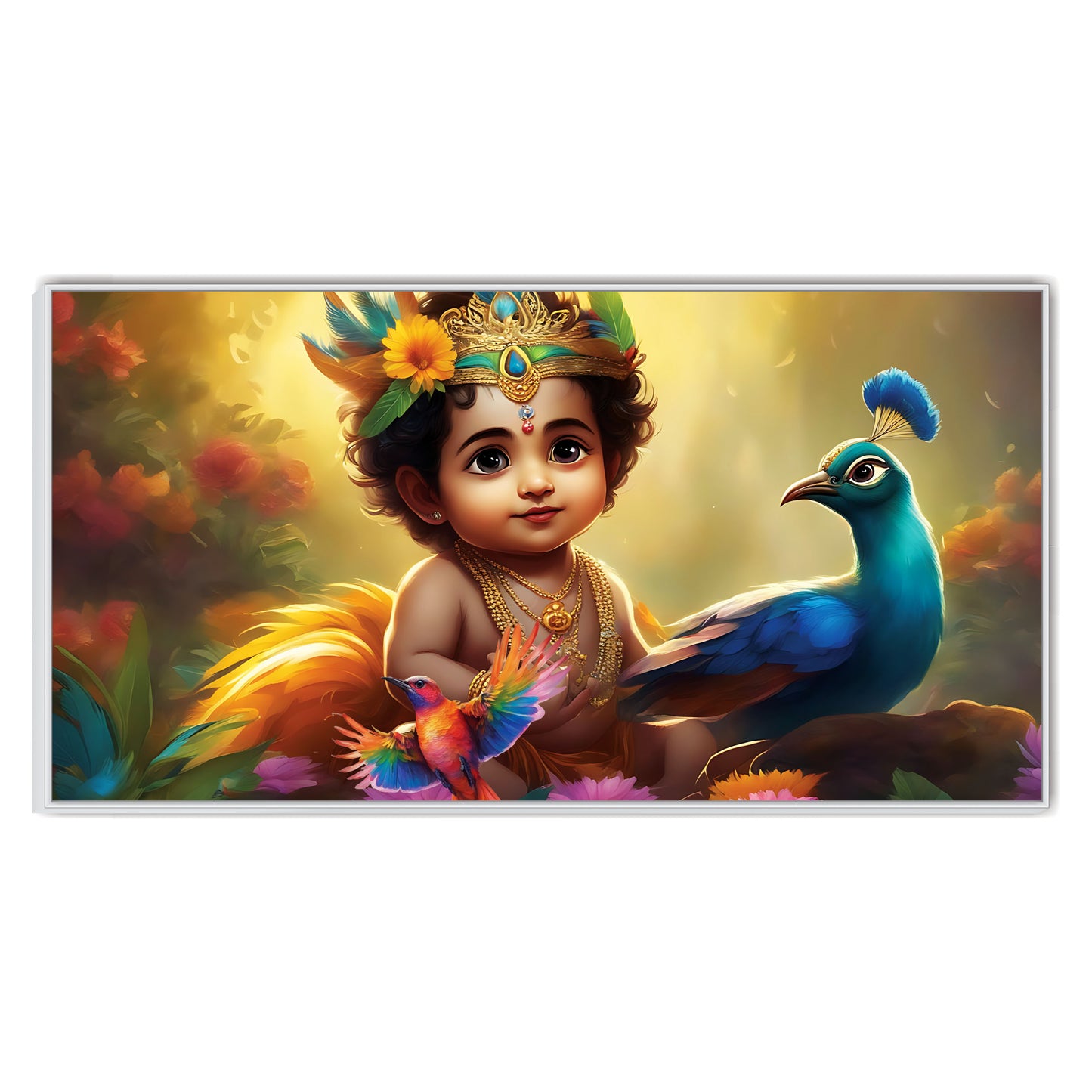 Little Krishna Beautiful Canvas Art Wall Painting