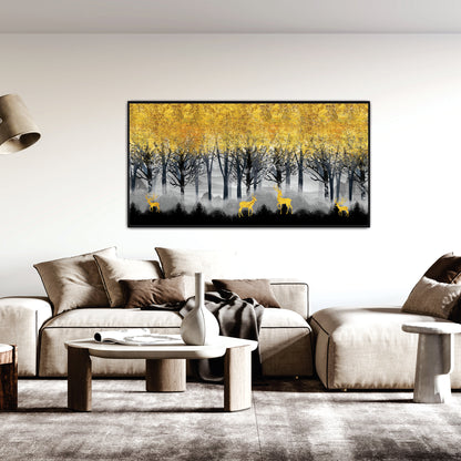 Golden Deer Canvas art Print Wall Painting