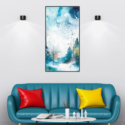 Winter View Abstract Canvas Wall Painting