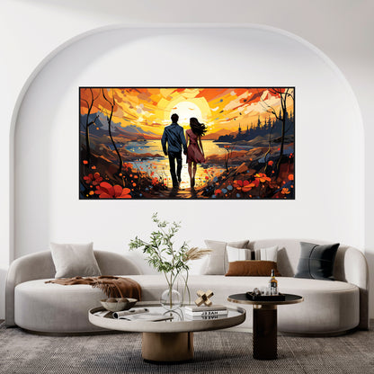 Couple Painting Art Canvas Print Wall Painting