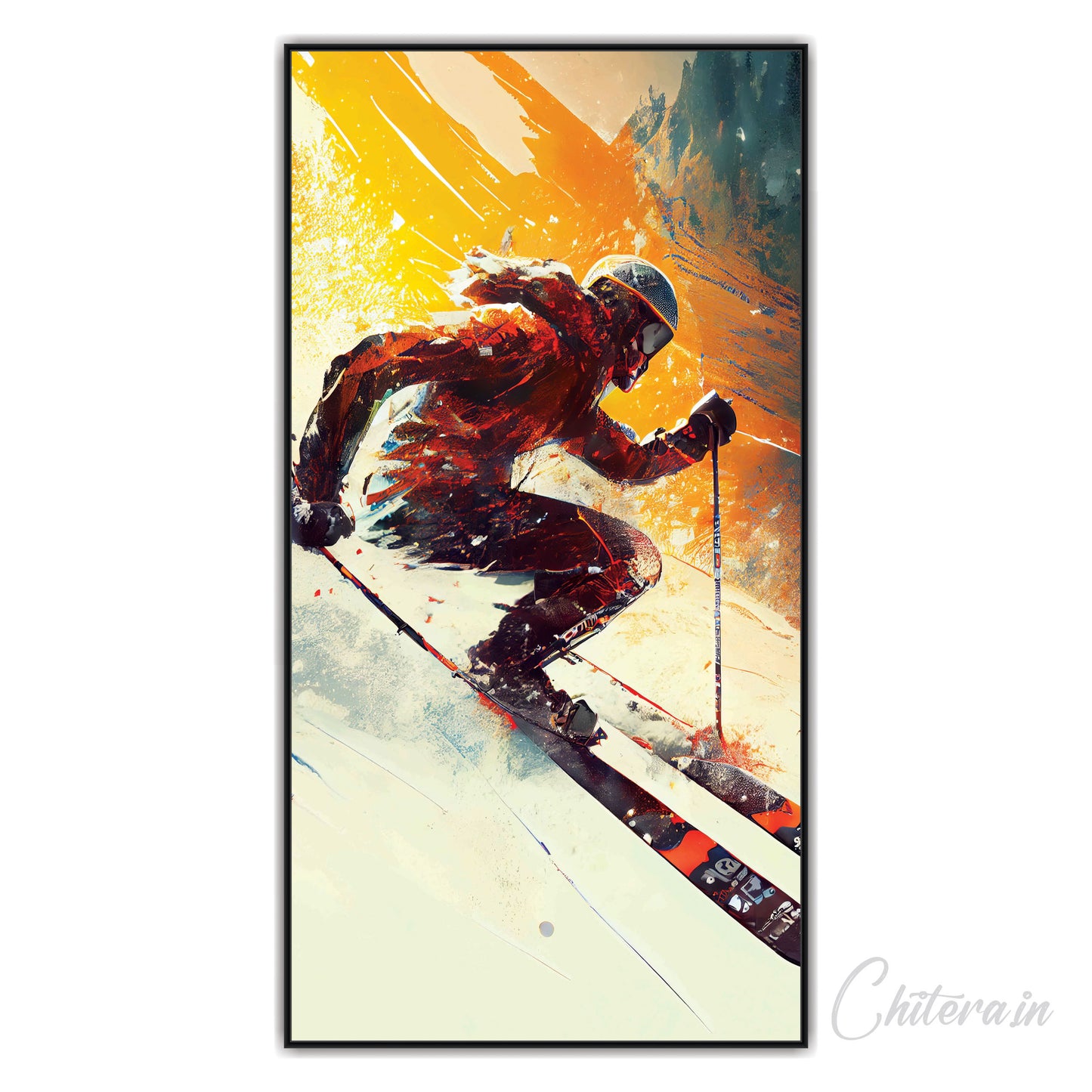 Skier Painting Canvas Art Wall Painting