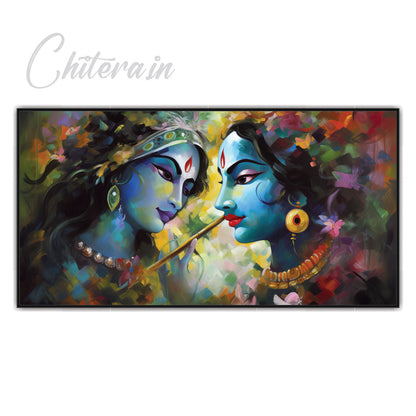 Radha Krishna beautiful art Canvas Print Wall Painting