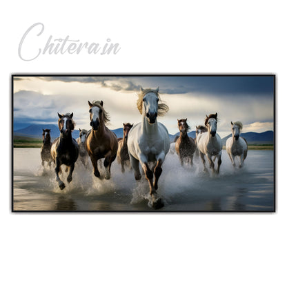 Nine horse running art Canvas Print Wall Painting