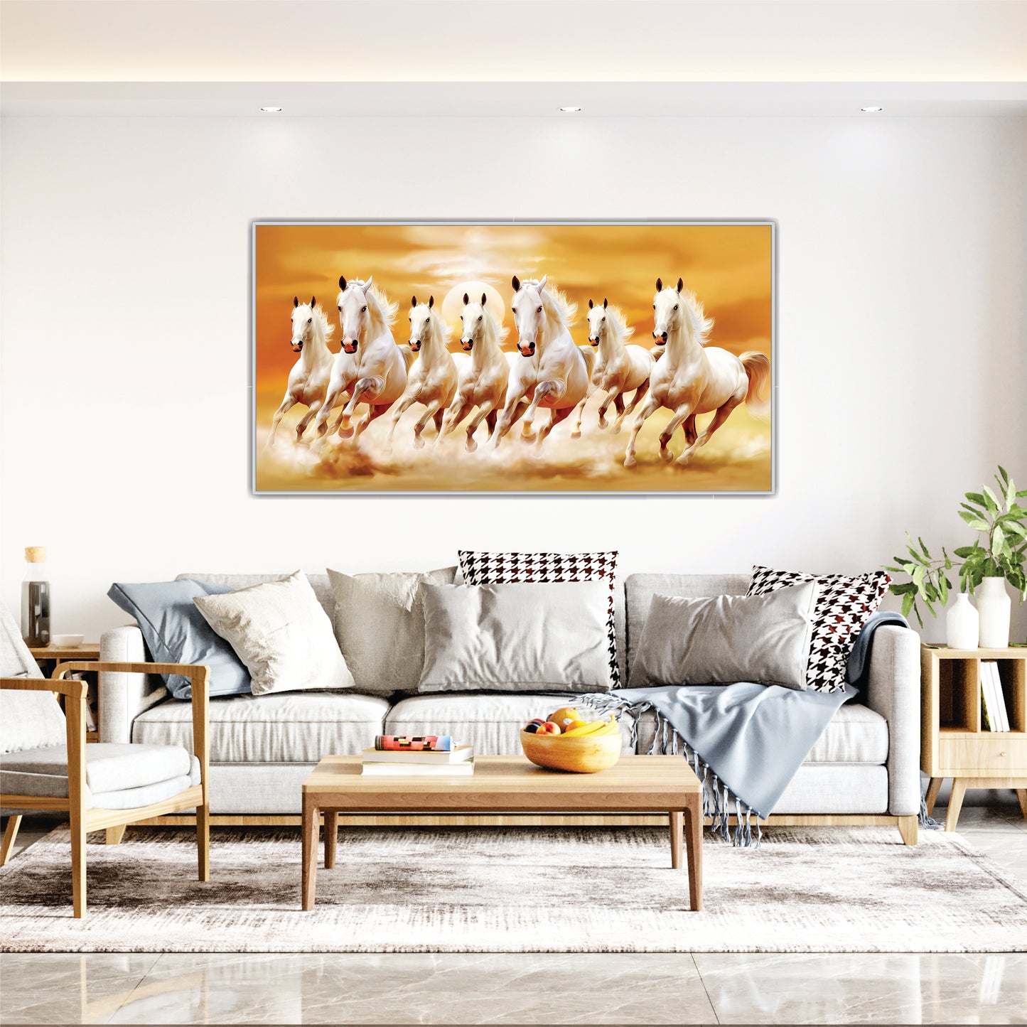 Seven Steeds of Light Canvas Wall Art