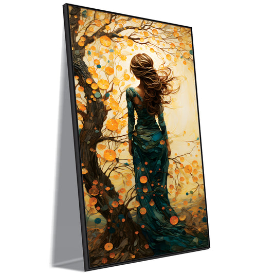 Beautiful Ancient Tree Roots Weaving into Woman Canvas Art Wall Painting